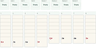 FreeCell playing interface